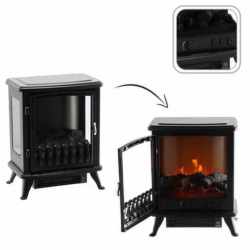 Semineu electric cu efect de flacara, 1800W, 2 trepte, 42x28x51 cm, negru