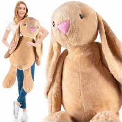 Jucarie plusata iepuras gigant, din plus moale, 60 cm sezut - 120 cm total, maro