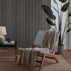 Riflaj MDF decorativ LDA PREMIUM de tip Panou Acustic, Stejar Grafit, 260x40 cm