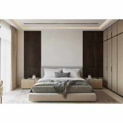 Riflaj MDF decorativ LDA PREMIUM de tip Panou Acustic, Stejar Maro inchis, 260x40 cm