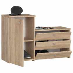 Dulap pantofi S16 cu comoda, 3 niveluri rabatabile, PAL laminat 16 mm, 98x33x67 cm, stejar sonoma
