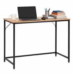 Birou cu blat MDF si cadru metalic, 100x50x76 cm, maro deschis
