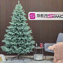 Brad artificial Christmas Deluxe by Sersimo, Kovalivka Select argintiu, integral 3D, 230 cm