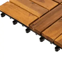 Dale din lemn de acacia, set 9 bucati, 30x30 cm, maro