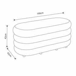 Taburet tapitat Puffo cu spatiu de depozitare, velur, 100x42x42 cm, maro