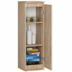 Dulap suspendat, cu usa si 3 rafturi interioare, PAL 16 mm, 30x30x99 cm, stejar sonoma
