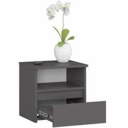 Noptiera cu 1 sertar, PAL laminat 16mm, 40x35x40 cm, gri