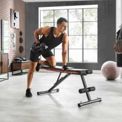 SONGMICS Set 2 gantere reglabile 30 kg, discuri fonta si bare otel, prindere anti-alunecare