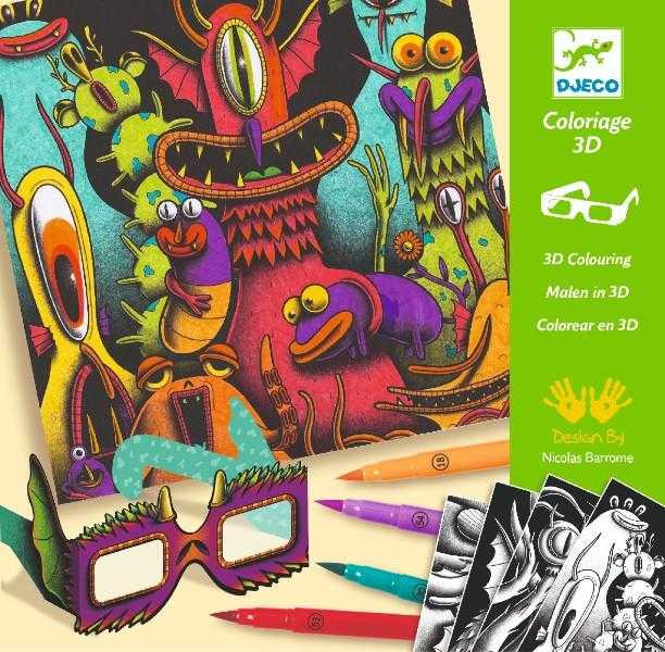 Atelier de colorat 3D Monstruleti simpatici