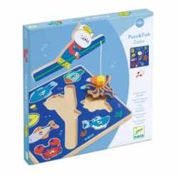 Joc 2 in 1 puzzle si pescuit magnetic, Djeco