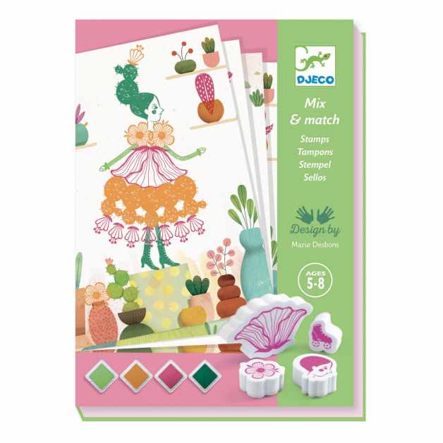 Joc creativ cu stampile Fete flori
