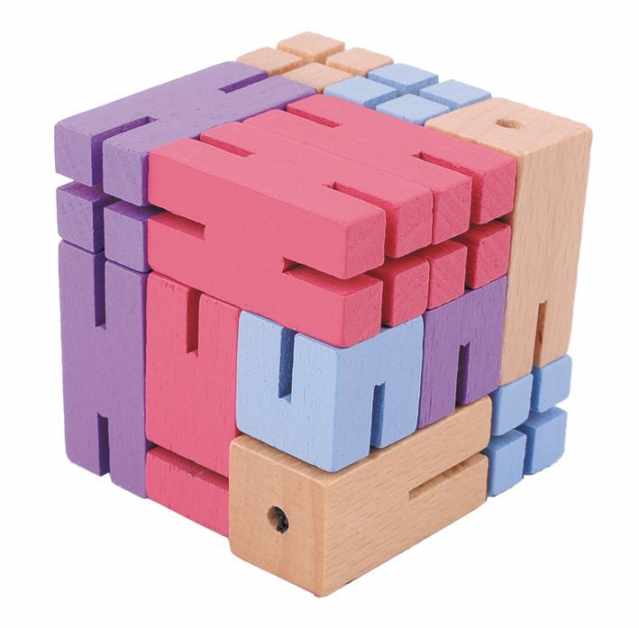 Joc logic IQ Puzzle 3D Figurina violet