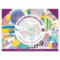 Mapa cu 3 postere de colorat motive japoneze, Djeco