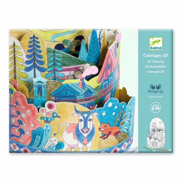 Planse de colorat si asamblat Peisaj stratificat