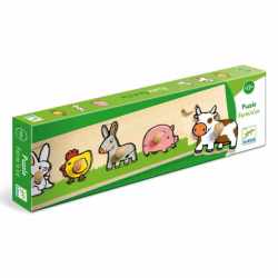 Puzzle cu buton Ferma, Djeco