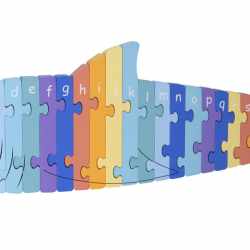 Puzzle din lemn alfabet, Orange Tree Toys