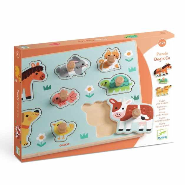 Puzzle din lemn cu butoni