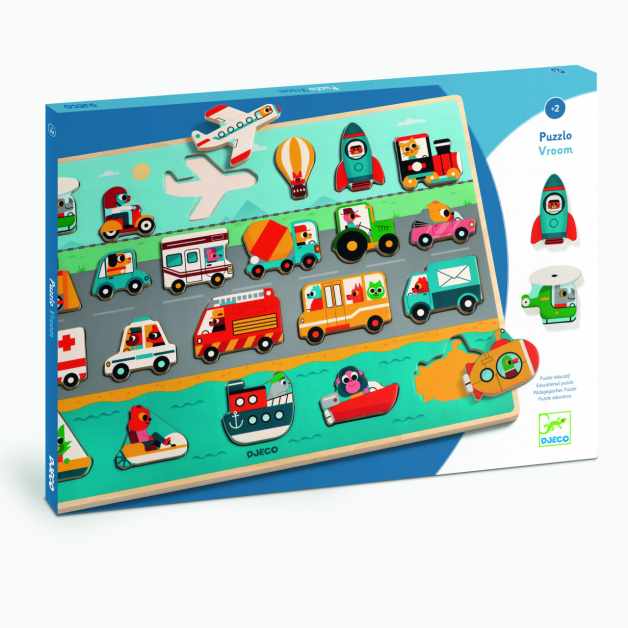 Puzzle din lemn Vroom-vroom