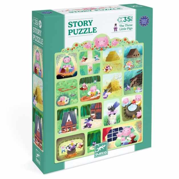 Puzzle poveste Cei trei purcelusi