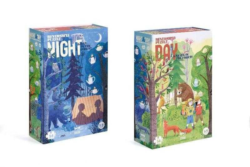 Puzzle reversibil Zi si noapte in padure