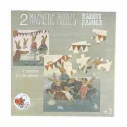 Set 2 puzzle-uri magnetice Familia iepurasilor, Egmont Toys