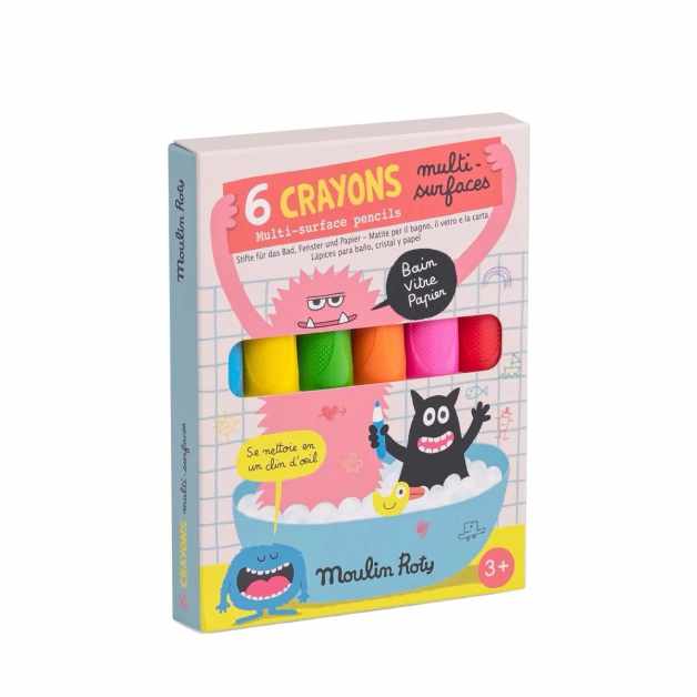 Set 6 creioane multi‑suprafete neon