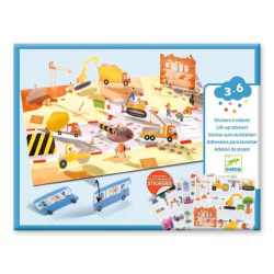 Set creativ de stickere reutilizabile Masini, Djeco