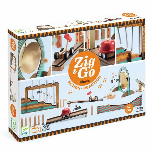 Set de constructie trasee Zig & Go Muzica 52 piese