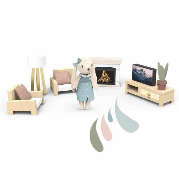 Set mobilier living pentru casa de papusi