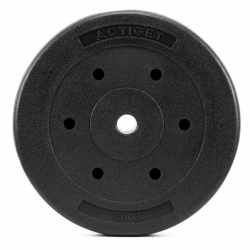 Disc greutate haltera, 15 kg, umplutura bitumica, invelist PP, 29 mm, negru