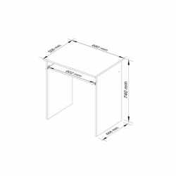Birou STAR pentru camera copilului, raft tastatura, pal laminat 16 mm, 68x51x74 cm, alb