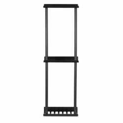 Raft metalic pentru prosoape, structura cu finisaj mat, accesorii montaj incluse, 25x16x76 cm, negru
