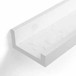 SONGMICS Set 2 rafturi plutitoare suspendate perete cu finisaj lucios, MDF, 60x10x5 cm, alb