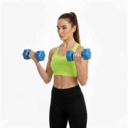 Set gantere hex 2x2,5 kg, bitum cu invelis rezistent PP, albastru