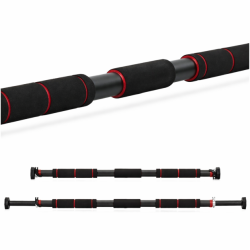 Bara tractiuni reglabila pentru usa 82-130 cm, otel si spuma NBR, capacitate 300 kg, negru