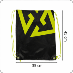 Sac sport tip rucsac cu snur, poliester oxford 210D, 45x35 cm, negru si verde lime
