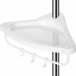 SONGMICS Etajera colt dus, 4 rafturi, inaltime reglabila 95-300 cm, otel si plastic PP, alb
