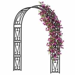 Pergola gradina metalica, suport pentru plante cataratoare, 150x40x250 cm, negru
