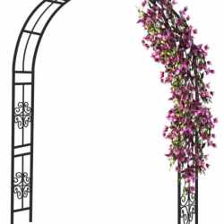 Pergola gradina metalica, suport plante cataratoare, 118x24x220 cm, negru