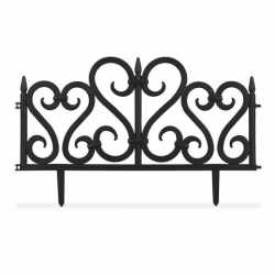 Set 4 panouri de gard decorativ gradina, flexibil, PVC, set 4 x 60x33 cm, negru
