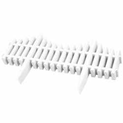 Set 4 panouri de gard decorativ gradina, flexibil, PVC, set 4 x 60x33 cm, alb