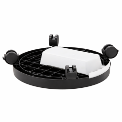 Suport ghiveci cu roti si tava colectare apa, suport mobil pentru plante, din plastic, 40 cm, negru