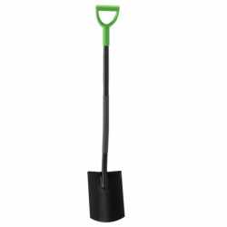 Lopata gradina cu varf ascutit si maner tip D, otel cu acoperire pulbere, coada 120 cm, verde si negru
