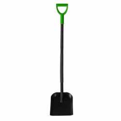 Lopata nisip cu lama lata si maner tip D, otel cu acoperire pulbere, coada 120 cm, verde si negru