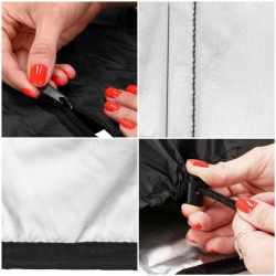 Husa protectie pentru umbrela de gradina, impermeabila, cu fermoar si snur reglabil, 205 cm, negru