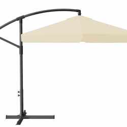 Umbrela gradina tip banana cu mecanism inclinare, impermeabila, diametru 300 cm, husa inclusa, bej