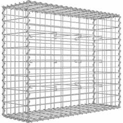 SONGMICS Cos de gabioane pentru pietre, otel galvanizat, 100x80x30cm, argintiu