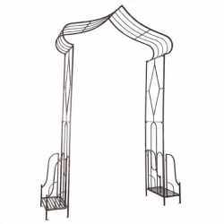 Pergola gradina metalica, pentru plante cataratoare, 173x51x260 cm, maro antichizat