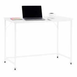 Birou cu blat MDF si cadru metalic, 100x50x76 cm, alb