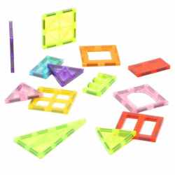 Set de constructie din piese magnetice educative pentru copii 48 de piese, multicolor